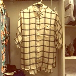 Plaid button down shirt
